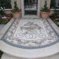 Custom Designed Handcrafted Marble Mosaic Entry way