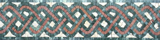 Custom Designed Marble Mosaic Border Tiles - Venice Mosaic Art Factory