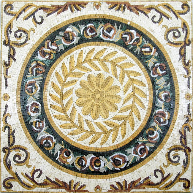 Custom Designed Handcrafted Flower Marble Mosaic Tiles - Venice Mosaic