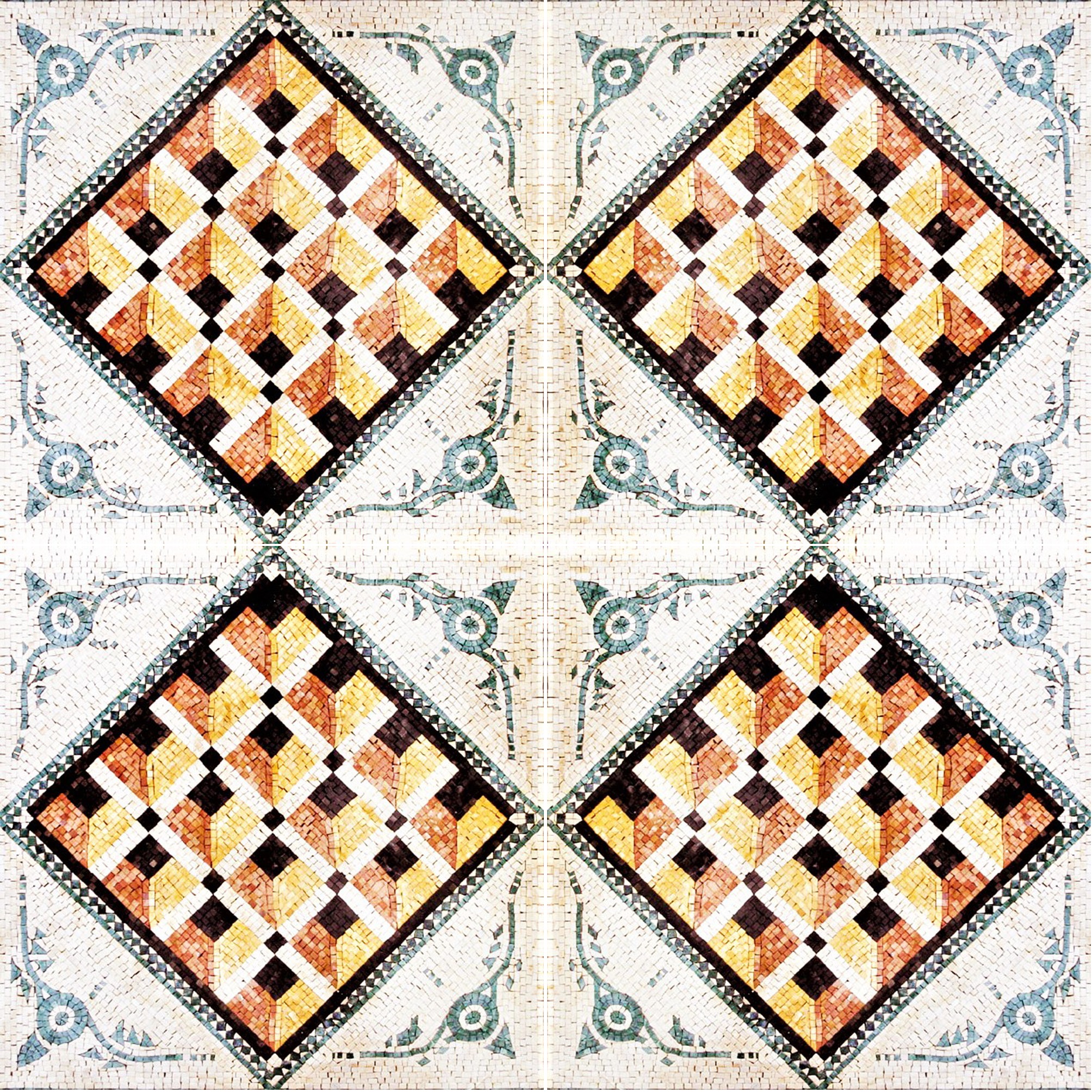 Marble Mosaic Field Tiles With 3d Art Design 167 Wide View Venicemosaicart 3269